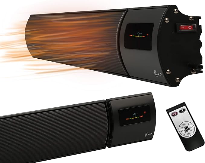 KIASA 1200W far Infrared Bar Heater Remote Timer 2 Heat Modes Wall or Ceiling Amazon.co