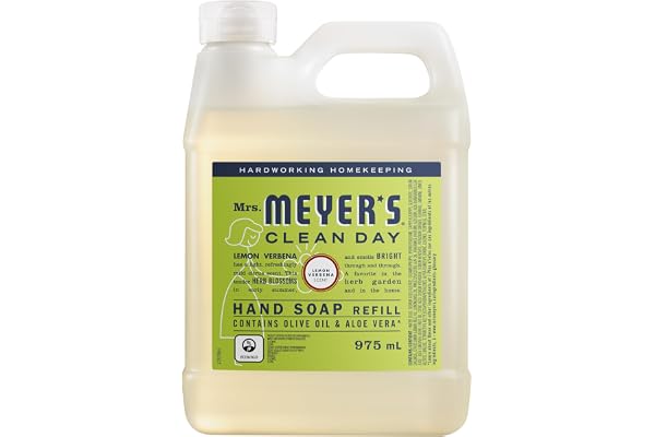 Mrs. Meyer's Clean Day Liquid Hand Soap Refill, Cruelty Free and Biodegradable Hand Wash Made with Essential Oils, Lemon Verb