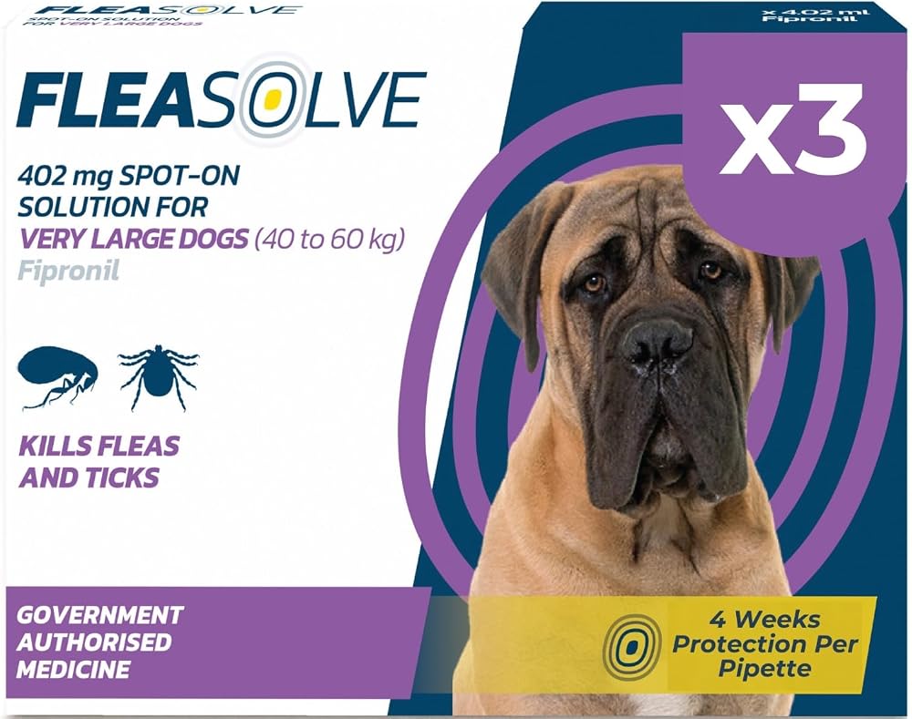 Naqua Flea Treatment for Extra Large Dogs x3 Spot-On 40-60 kg XL