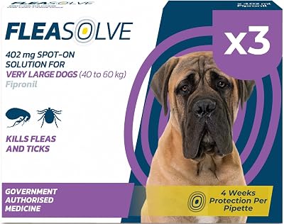 Naqua Flea Treatment for Extra Large Dogs x3 Spot-On 40-60 kg XL
