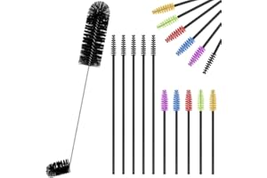Perthlin Hummingbird Feeder Cleaning Brush 19 Pieces 3 Size Mini Nylon Double Headed 2 in 1 Hummingbird Brush Hard to Reach Places Tiny Cleaning Kit(Black)