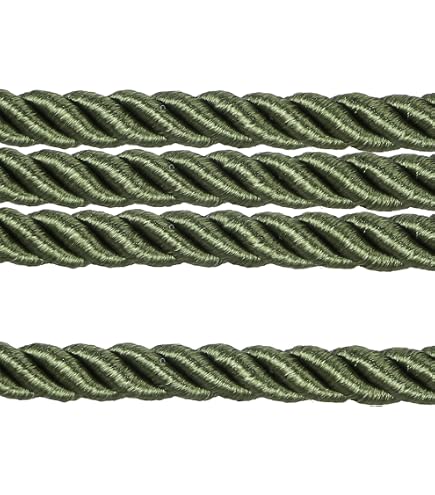 PEPPERLONELY 12mm (1/2 Inch) Polyester Satin Bias Piping Trim – 5 Yards With Cord, Army Green Sewing Trim For Clothing & Upholstery - View #12
