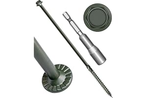 Nailnest 20Pcs #14 x 8 Deck Screws Hex Flanged Head Lag Screw Bolts, Epoxy Coated Rust Resistant Exterior Structural Wood Scr