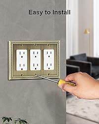 TREEWELL 2-Pack Triple Decorator Outlet Cover