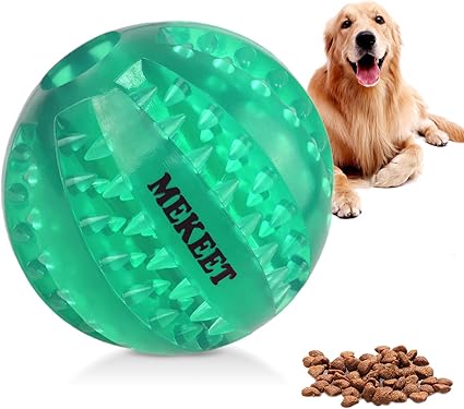 MEKEET Dog Toy Ball, Dog Treat Toy Ball 
