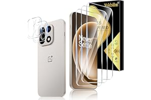 (3+2 Pack) Glass Screen Protector for OnePlus 15 with Camera Lens Protector,9H Tempered Glass,Fingerprint Unlock,Anti-Scratch