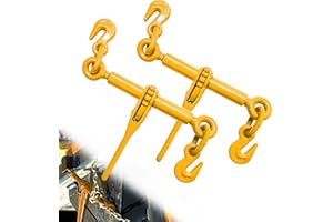 SENKEYFE Ratchet Chain Binders 1/4''- 5/16'', Load Binder with G70 Grab Hooks, Adjustable 1/4" Binder for 1/4 Chains, 2200 Pounds Working Load Limit- Heavy Duty Ratchet Binders for Towing (2 Pack)