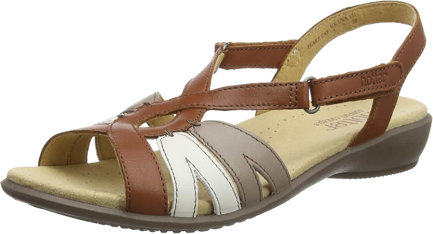 Hotter Women's Flare EXF OpenToe Sandals, Brown (Tan Multi), 3 UK 35.5