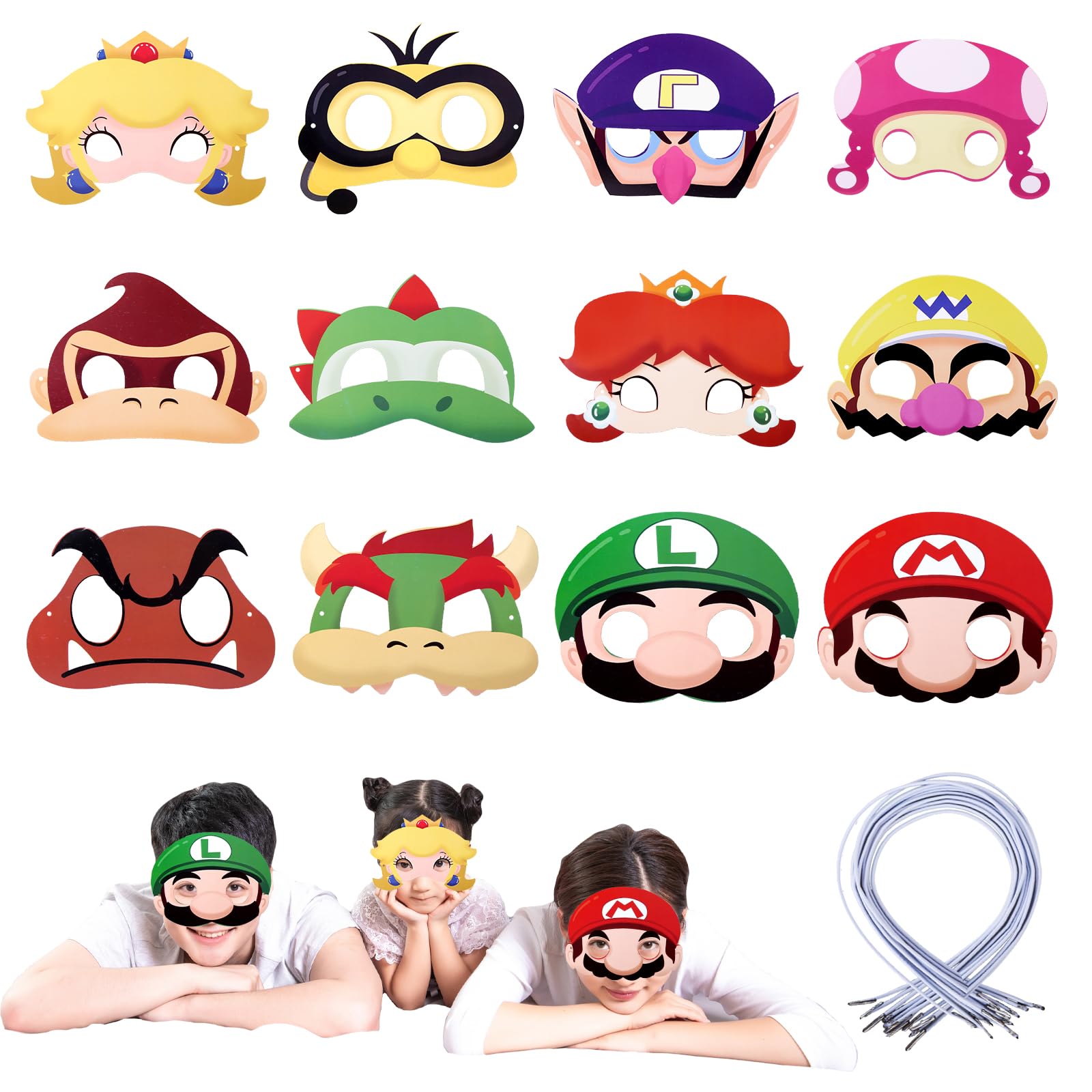 Kids Party Masks, 12PCS Party Masks Spider Mask Kid Party Bag Fillers Cartoon Mask Party Supplies Dress Up Kid Face Masks Carnival Theme Party Cosplay Performance Photo Props Kids Activities
