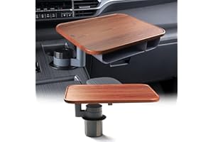 XHW 360° Rotating Wood Car Tray & Desk for Laptop - Steering Wheel Cup Holder Table, Car Accessories for Women & Men, Compatible with Tesla Model Y/3/S, Ford F150/Explorer/Maverick & Most Vehicles