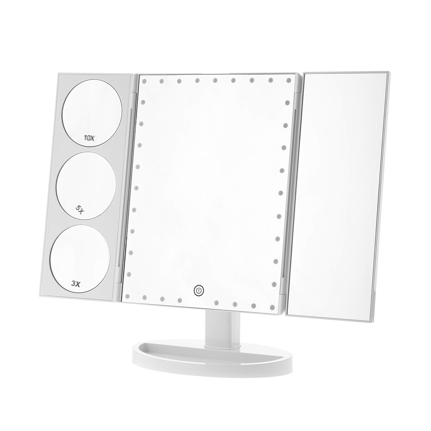 Best Touch Trifold Extra Large Dimmable Led Makeup Mirror