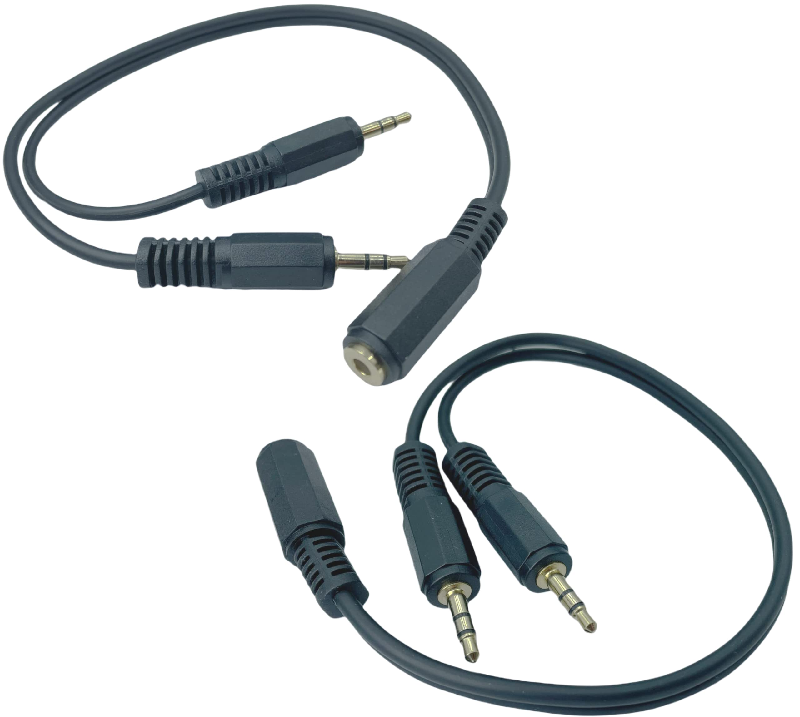 オーディオ分配ケーブル(3.5mmステレオ(メス)⇔3.5mmステレオ(オス)×2) 0.2m (２個入り)商品画像