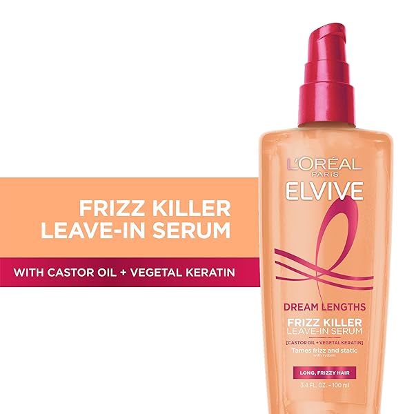 L’OREAL PARIS ELVIVE DREAM LENGTHS FRIZZ KILLER LEAVE-IN SERUM, 3.4 OUNCE