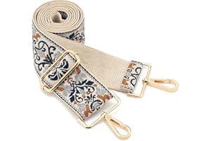 ZOOEASS Wide Shoulder Strap Adjustable Replacement Belt Guitar Style Crossbody Bag Handbag Strap Multicolor Canvas Straps