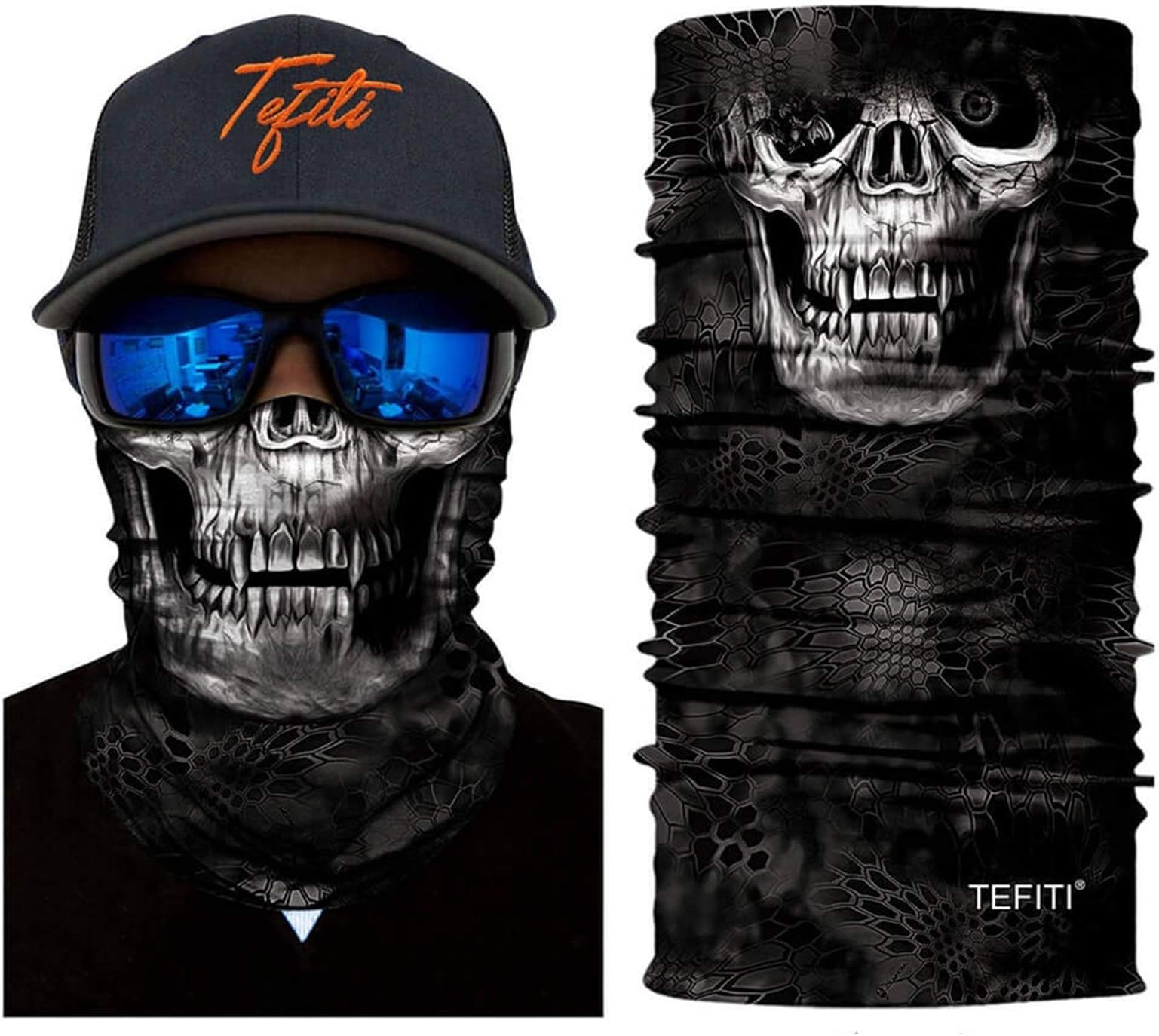 TEFITI Neck Gaiter Face Scarf & Shield UV Fishing Bandana Scarf Covering for Dust & Sun Protection