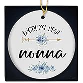 KSDUT Nonna Gifts Ornament - Nonna Ceramic Ornament Keepsake, Grandma Gifts from Grandkids Ceramic Decor for Christmas Tree, Grandma Appreciation Gift Decoration Hanging Ornament