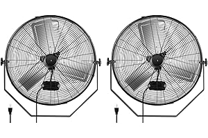 Simple Deluxe 24 Inch Industrial Wall Mount Fan, 3 Speed Commercial Ventilation Metal Fan for Warehouse, Greenhouse, Workshop, Patio, Factory and Basement - High Velocity, black