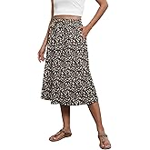 Witsmile Flowy Skirt Elastic High Waist A-Line Skirt with Pockets Bohemia Cover-up for Women 2026 Trendy(S-2XL)