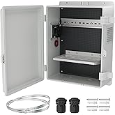 Joinfworld White Outdoor Electrical Box Waterproof Nema Enclosure 16x11x6 Plastic WiFi Box with Fan Vented Dust Screen