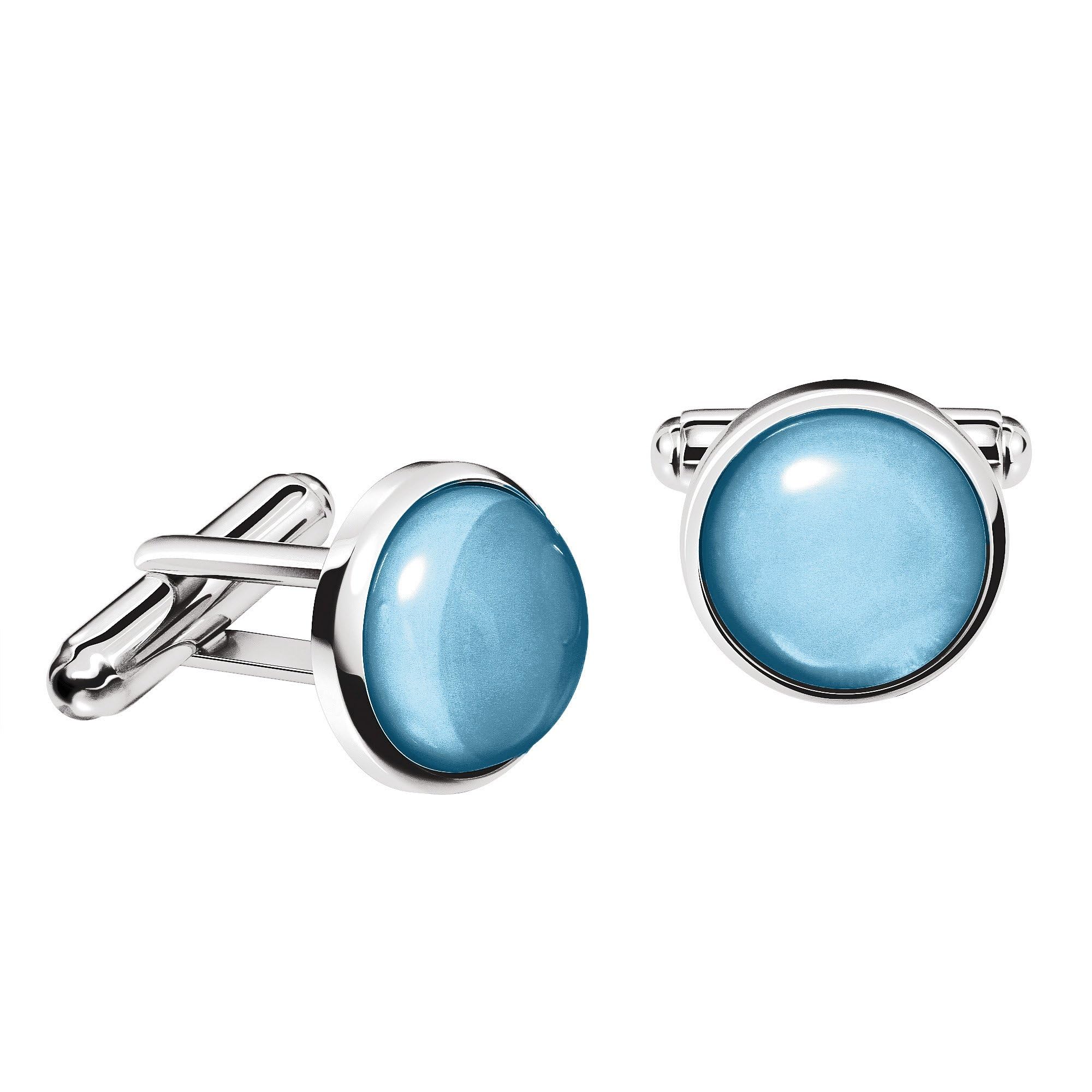 Franki Baker Natural Blue Topaz & 925 Sterling Silver Cufflinks