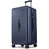 CENSIEN Trunk Luggage, 28 Inch Checked Luggage with Spinner Wheels, Lightweight PC Hard Shell Large Suitcase with TSA Lock, Removable Dividers (Blue, 1PC)
