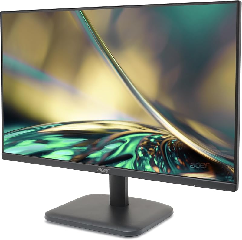 acer EK241YEbi, 24" Full HD IPS PC Screen, 100Hz HDMI/75Hz VGA (1920x1080, 16:9, FreeSync, 1ms VRB, 250 Nits, Comfyview, BlueLightShield, Flicker-Less, 1xVGA/1xHDMI 1.4) Monitor PC, cor preta