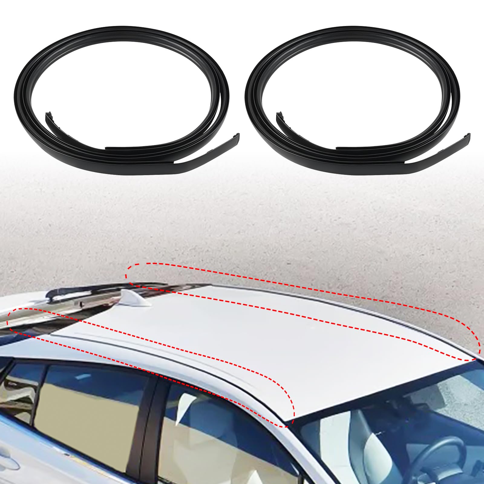 Photo 1 of JDMON Roof Drip Molding Strips Weatherstrip Compatible with Toyota Prius C 2012 2013 2014 2015 2016 2017 2018 2019, Replace 75552-52190 75551-52210, Left and Right, 2 PCS