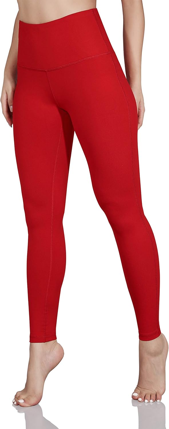 ODODOS Women's High Waist Yoga Leggings, Tummy Control Workout Running Compression Yoga Leggings with Inner Pocket: Clothing