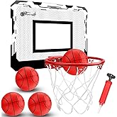 Indoor Basketball Hoop Set for Kids Adults, Pro Mini Basketball Hoop for Door Wall, Room Basketball Hoop Over The Door Outdoor Basketball Hoop with 4 Balls Toy Gift for Boy Girl