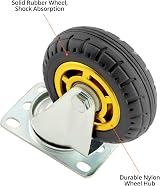 QWORK 4 Pack 4 Inch Heavy Duty Swivel Caster Wheels 70kg Load Capacity w Brakes view 3