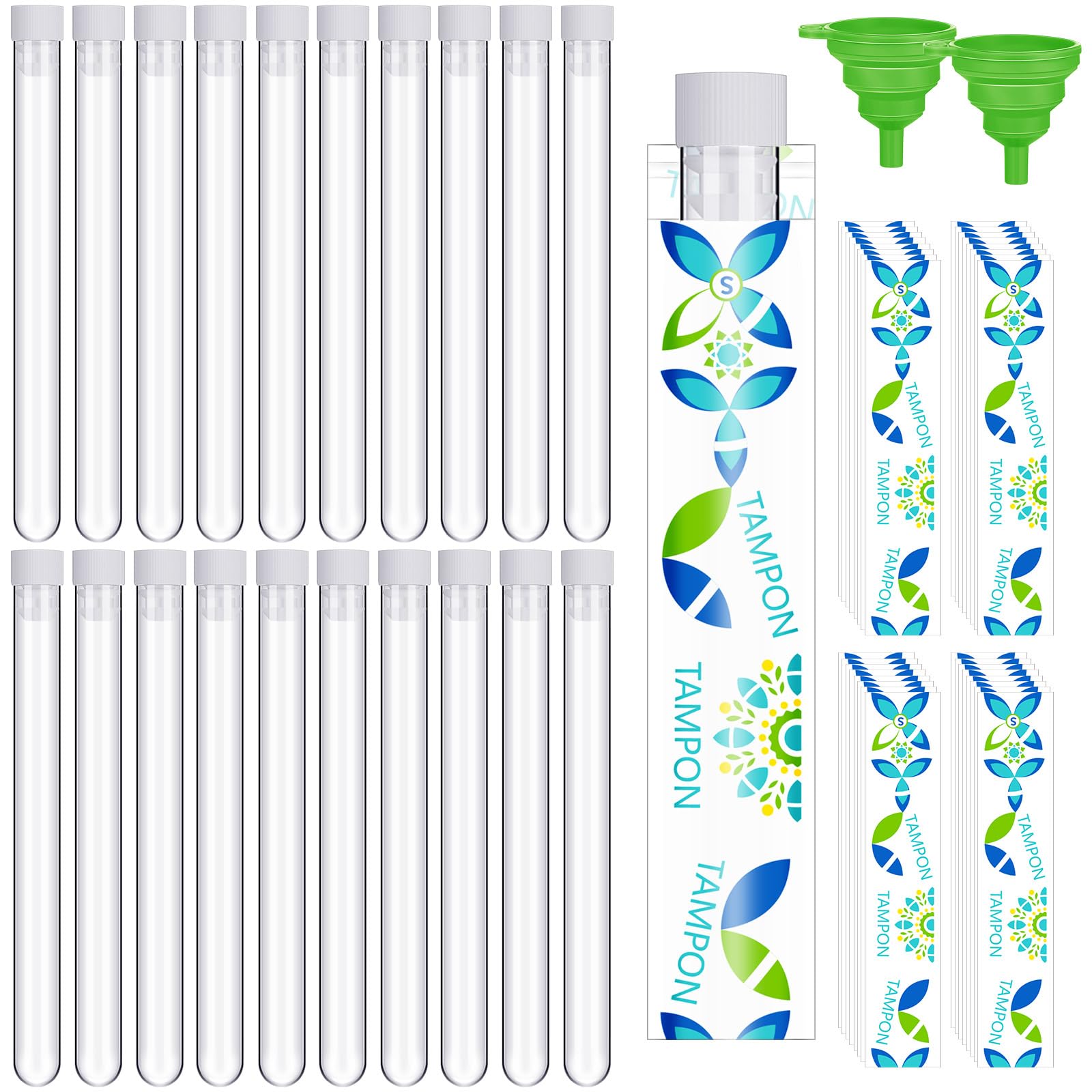Photo 1 of Baderke 62 Pcs Includes 20 Tube for Women 40 Reusable Wrappers 2 Silicone Funnels
