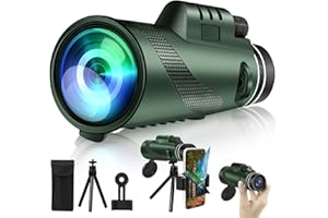 DIKENLAND 80x100 HD Monocular Telescope, High Power Monocular for Adults with Smartphone Tripod, Night Vision Monocular with BAK-4 Prism and FMC Lens for Super Bowl, Bird Watching, Hiking, Camping