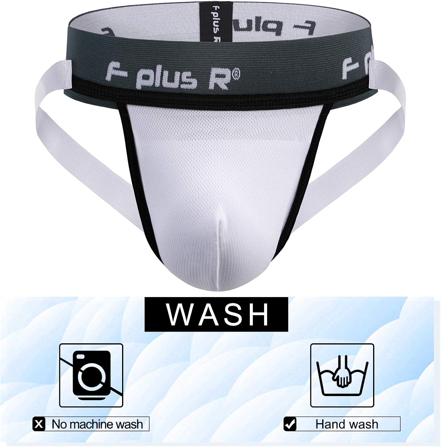 F plus R Men's Athletic Supporter Jockstrap with Cup Pocket 2 Inch Waistband at  Men’s Clothing store