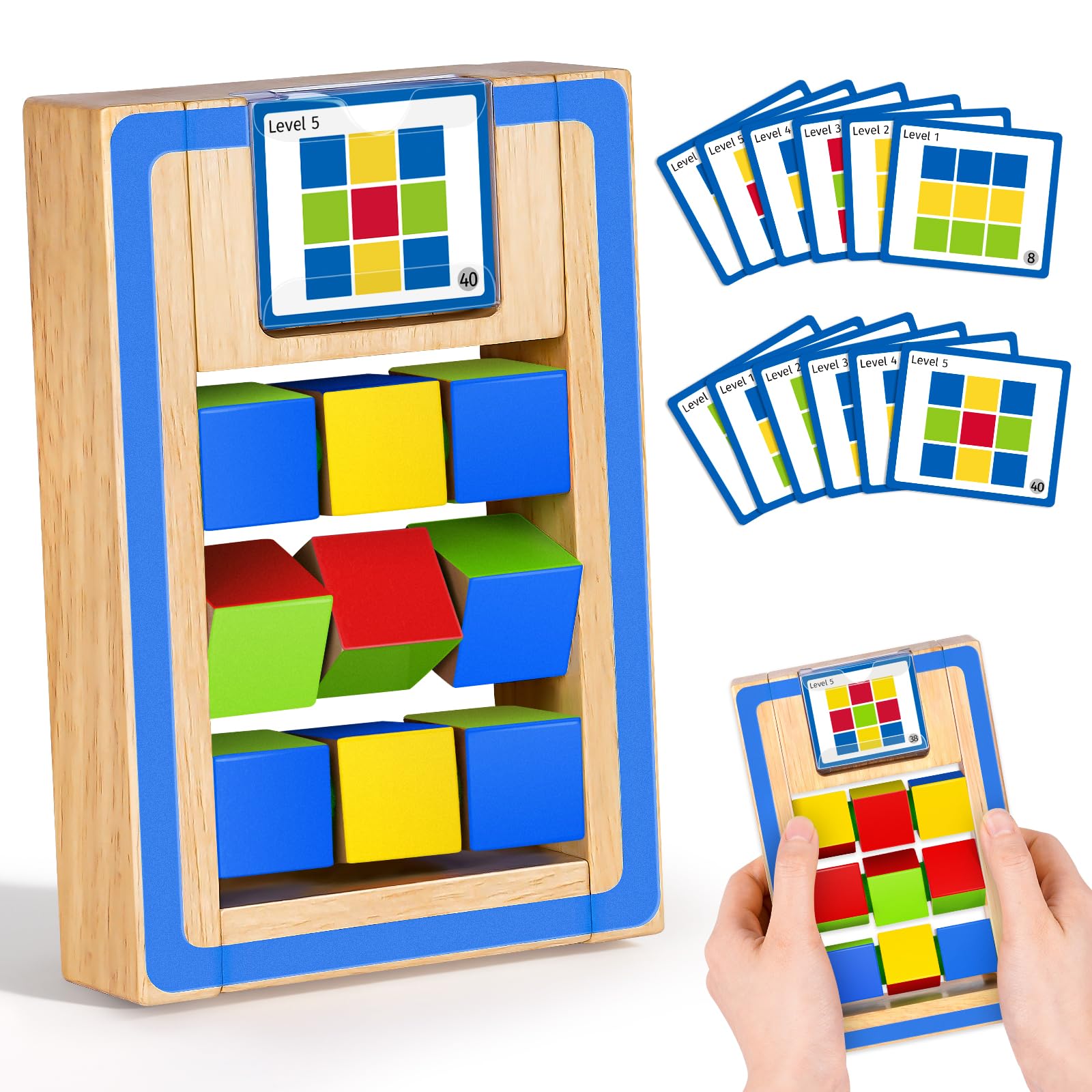 Toys for 3 4 5 Year Old Boy Girls: Montessori Wooden Colour Matching Toys Age 2-4 Kids IQ Puzzle Toy, Gifts for 3+ Year Old Boys, Toddler Educational Learning Toy Travel Games Birthday Presents