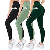 Blisset 3 Pack High Waisted Leggings for Women with Pockets Soft Active Tummy Control Pants for Yoga Running & Daily Wear