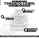 GC Gaveno Cavalia Towels Bale Set 10 Pc 100% Egyptian Cotton White view 3