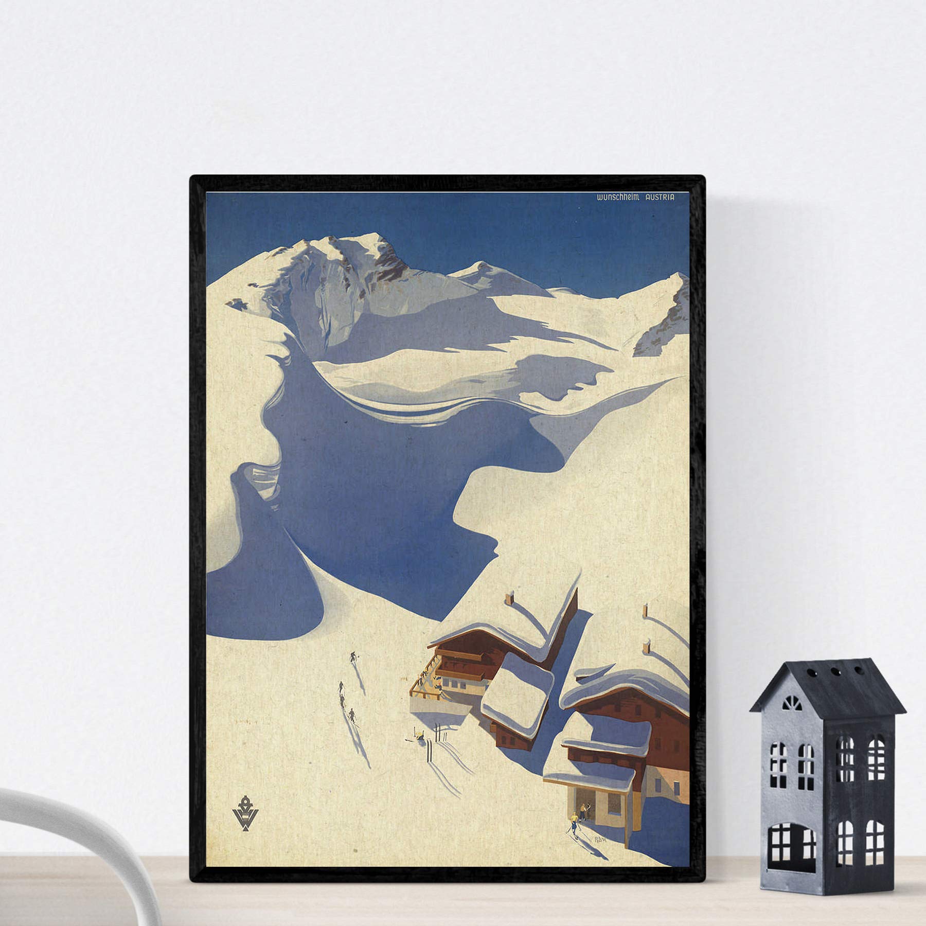 Nacnic Vintage Poster European Mountains Snow in Austria A4 Poster Unframed