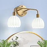 vivihobb 2-Light Gold Brass Bathroom Light Fixture,Wall Sconces,Brushed Gold Vanlity Light Over Mirror,Bathroom Vanity Light 