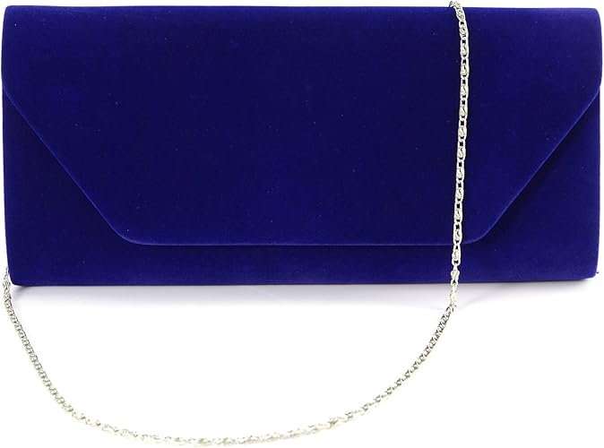 royal blue suede clutch purse
