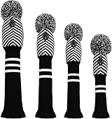 Scott Edward Black Diagonal Stripes Knit Woods Golf Head Covers Set 4 view 2