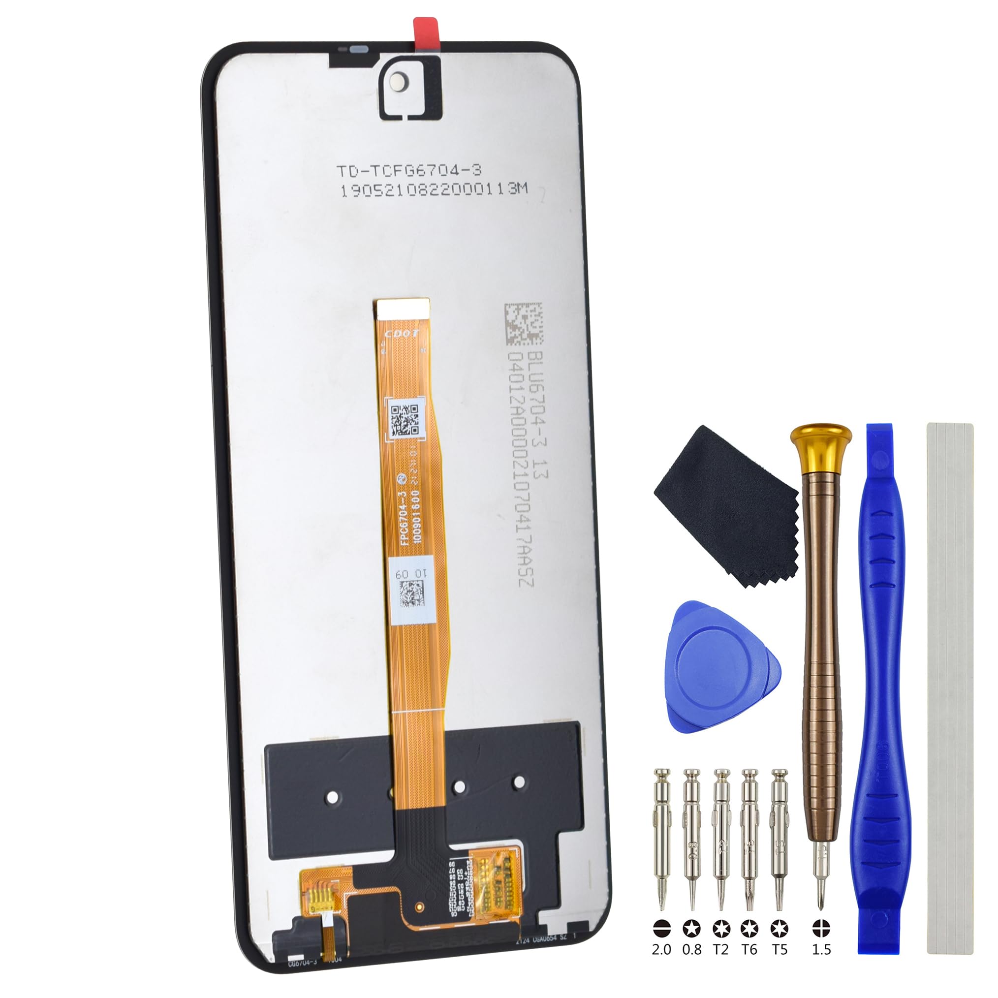 VEKIR Full LCD Screen for Nokia XR20 TA-1368 Display Touch Digitizer Assembled Black Screen for TA-1362 Replacement with Free Tool Kit