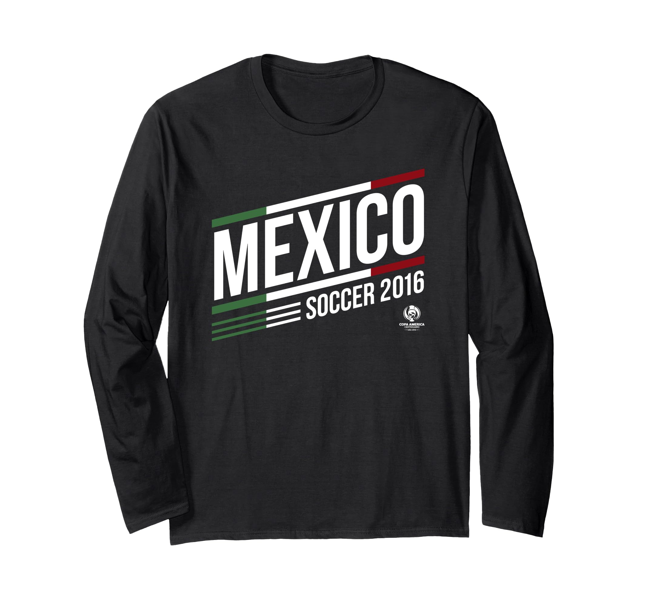Mexico Soccer 2016 White Text Long Sleeve T-Shirt