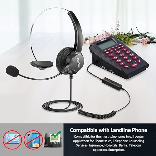 Agptek Corded Phone Headset Agptek Call Center Noise Cancelling
