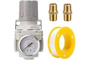 LNCHKA Compressed Air Regulator 1/2" NPT 0-150 PSI Fine Adjustment, Gauge Included, Ideal for Spray Painting, CNC, & Automoti