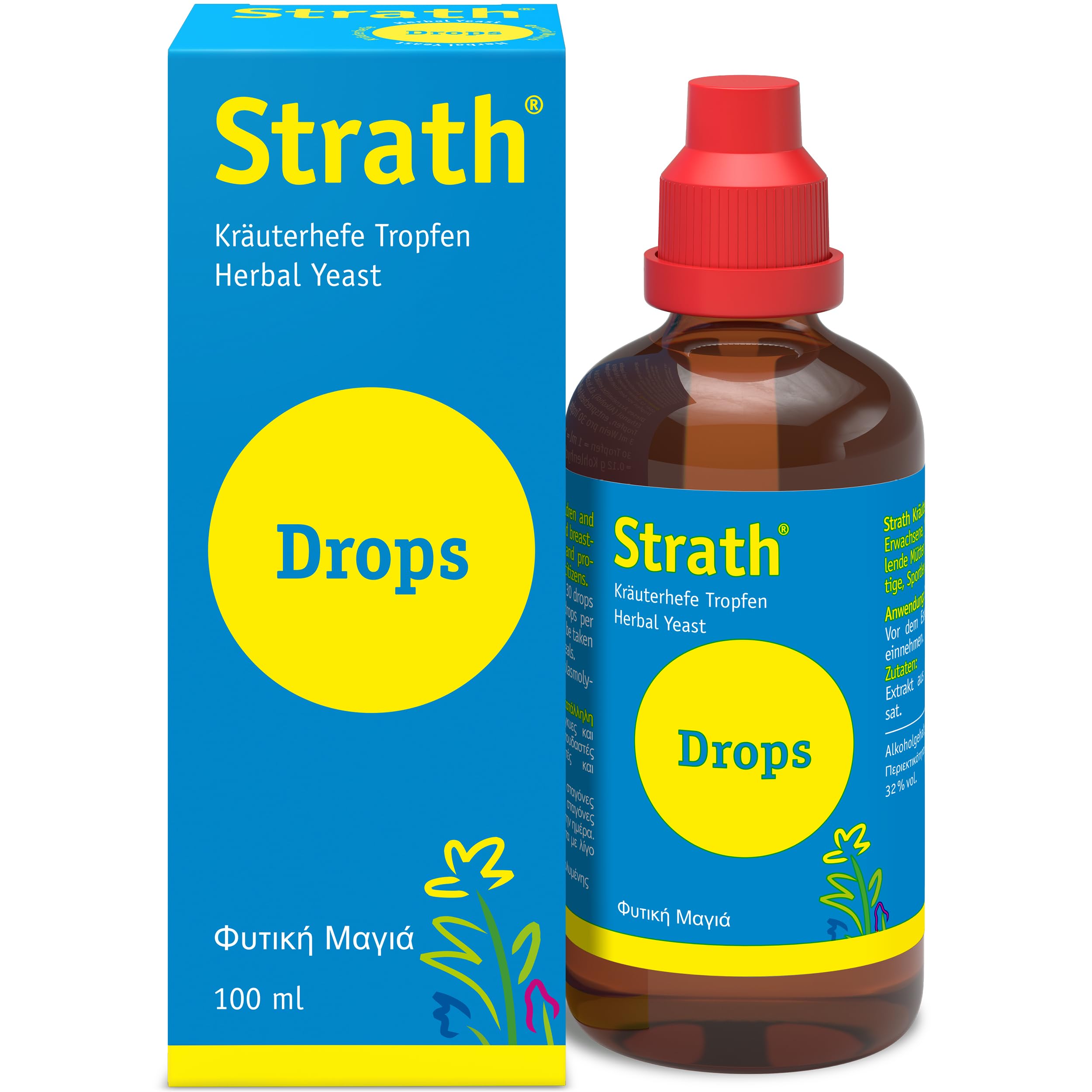 Strath Convalescence Drops - Cold & Flu Remedy & Immune System Support Supplement in Liquid Form, Natural Swiss Herbal Yeast with 61 Vital Nutrients, Vitamins & Minerals for Immunity Boost (100 ml)