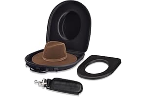 MOSLA Hat Box for Travel-Crush Proof Hat Travel Case for Cowboy Hats Holder Storage Box Organizer Cap Carrier Black H05