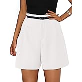 PRETTYGARDEN Shorts for Women Dressy 2026 Summer Elastic High Waisted Wide Leg Business Casual Work Shorts with Pockets