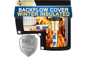 Backflow Preventer Pipe Insulation Cover (5°F), POROLIR 12"X13" Thicker Pressure Vacuum Breaker Cover, Water Well Pump Sprinkler Valve Cover, Outdoor Faucet Cover for Winter Freeze Protection Black