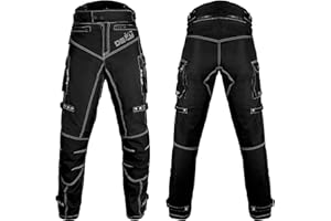DEFY CHALLENGE YOUR FEAR Motorcycle Pants for Men Dual Sport Motorbike Pant Waterproof, Windproof Riding Pants All-Weather with Removable CE Armored