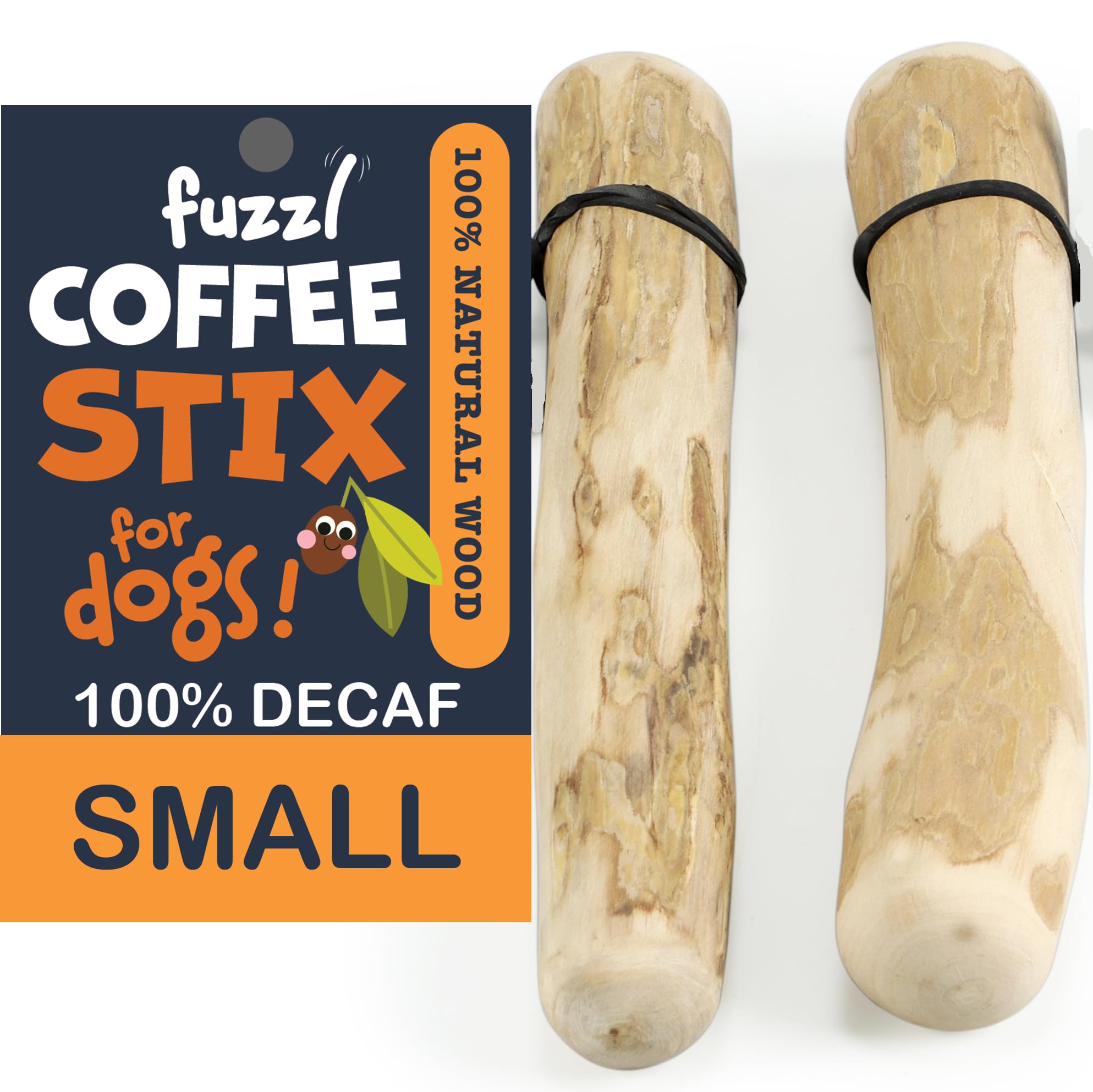 Fuzzl Coffee Stix Small 2 Pack Dog Chew Toys - Natural Long Lasting for Aggressive Chewers